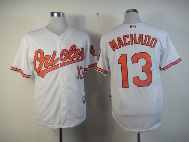 Men Baltimore Orioles 13 Machado White MLB Jerseys